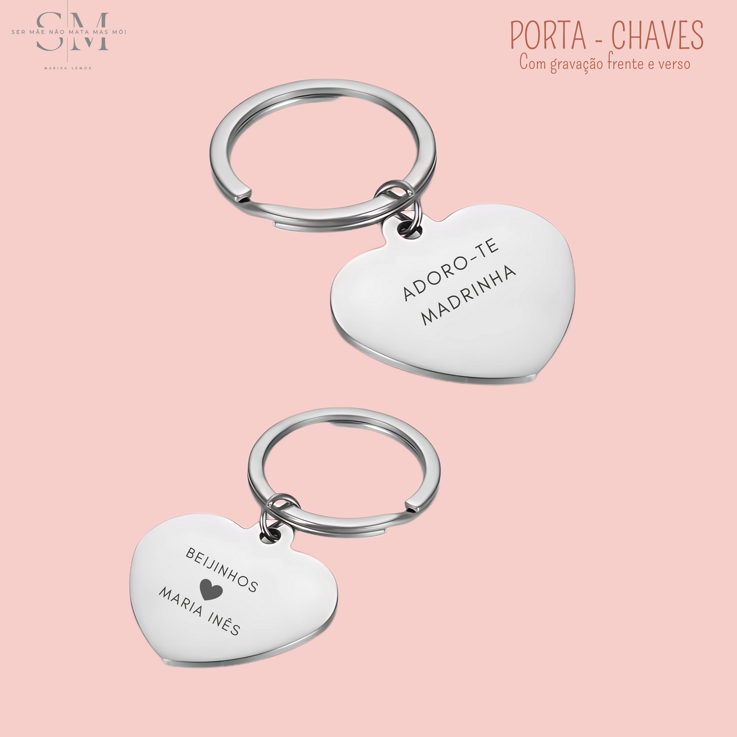 Porta-chaves - coração - Madrinha