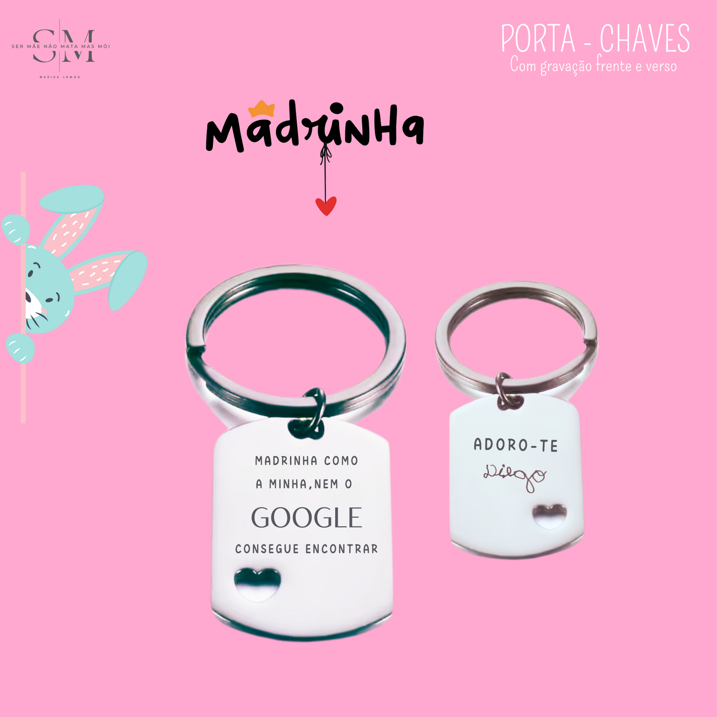 Porta-chaves Madrinha - Com Assinatura Personalizada