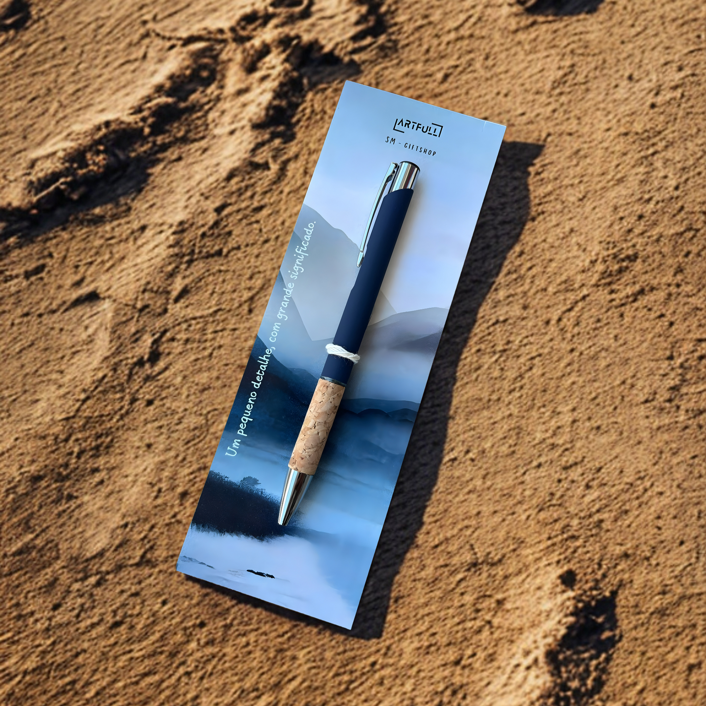 Canetas azul em cortiça