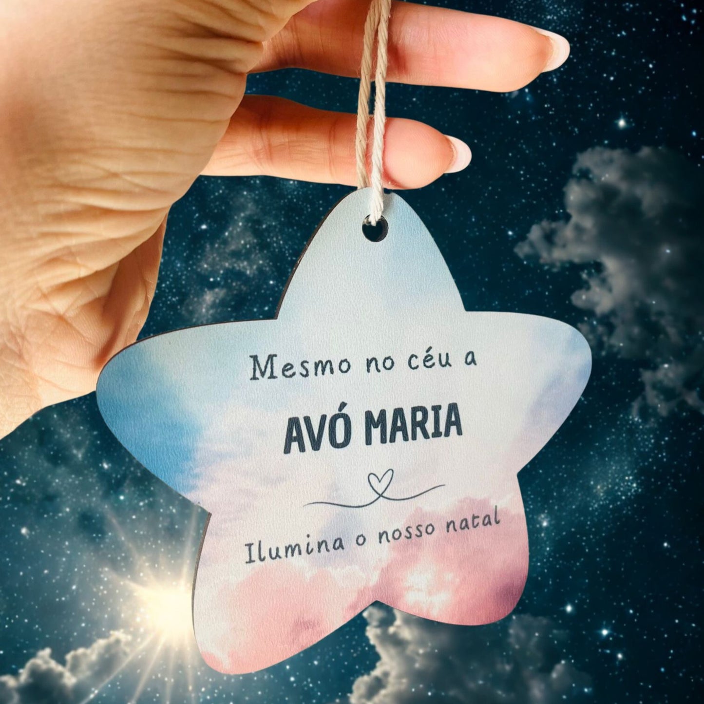 Estrela natal personalizada para quem já não está entre nós