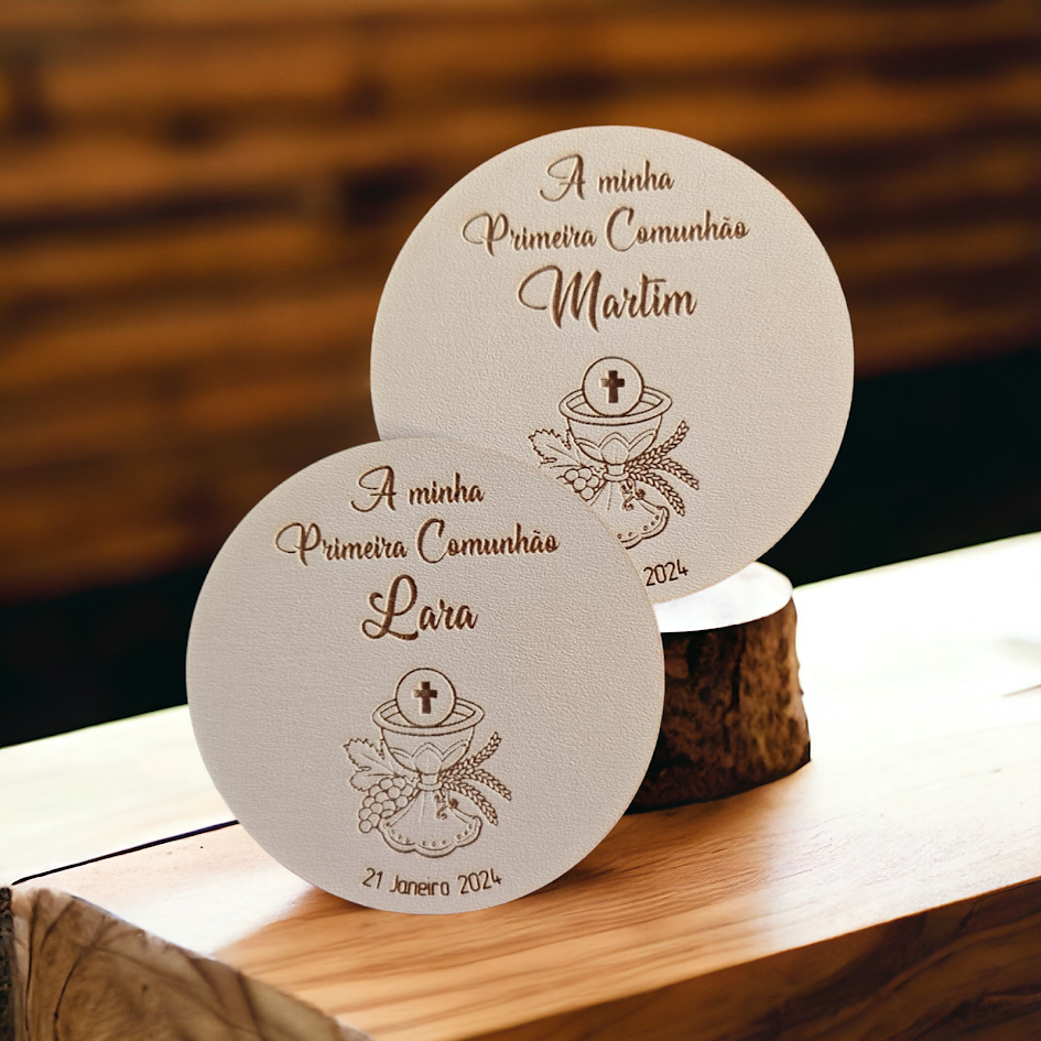 Ímanes Redondos Personalizados – Primeira Comunhão