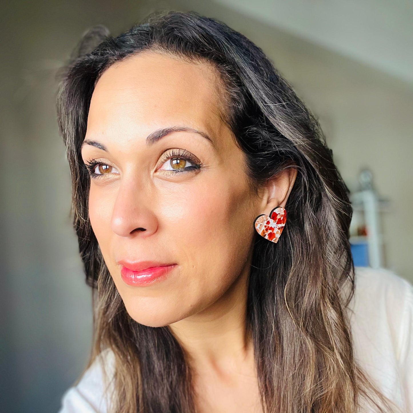 Brincos Coleção Amore | Coração em 4 Cores Disponíveis