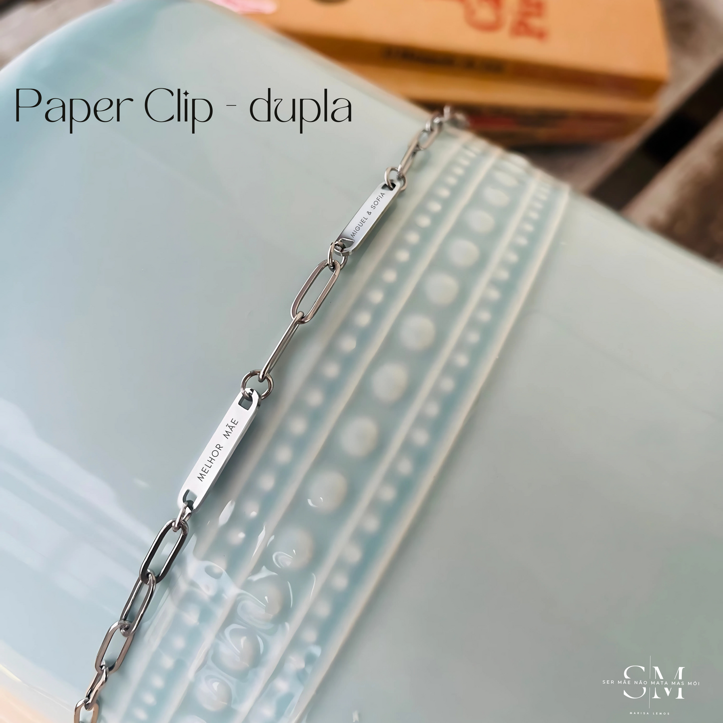 PAPER CLIP- Pulseira dupla - Unissexo