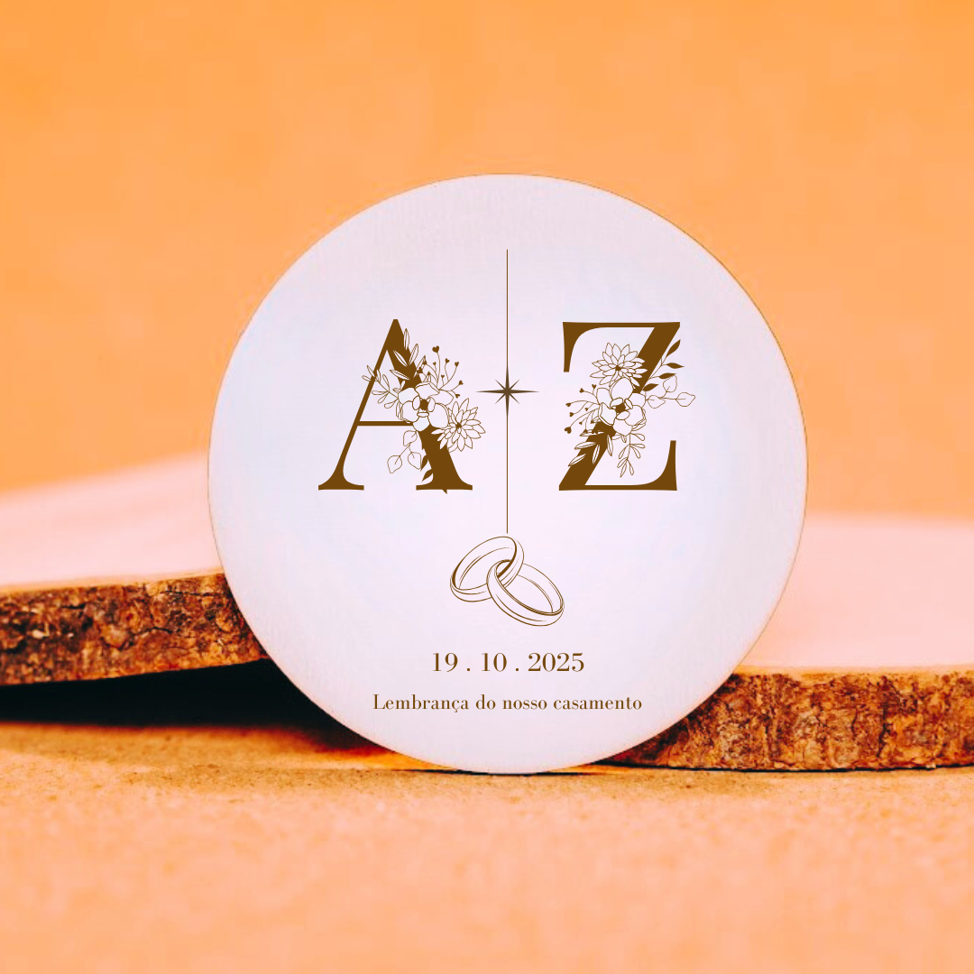 Ímanes Redondos Personalizados – Casamento / Lembranças