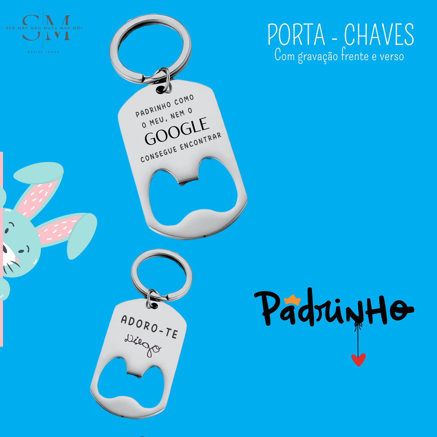 Porta chaves C/ abre Caricas - Padrinho- com assinatura