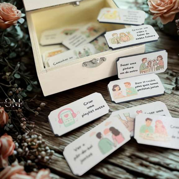 Caixa com vales românticos