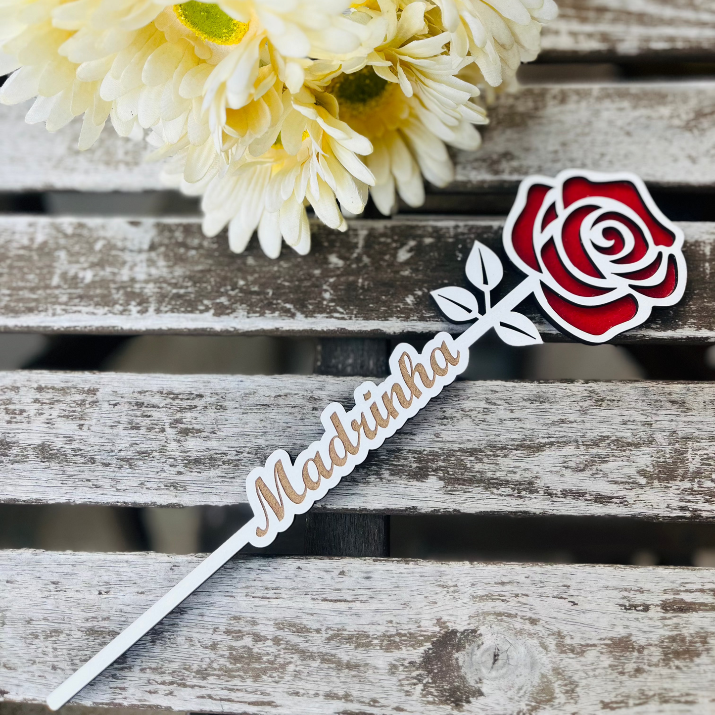Flor em MDF - Madrinha