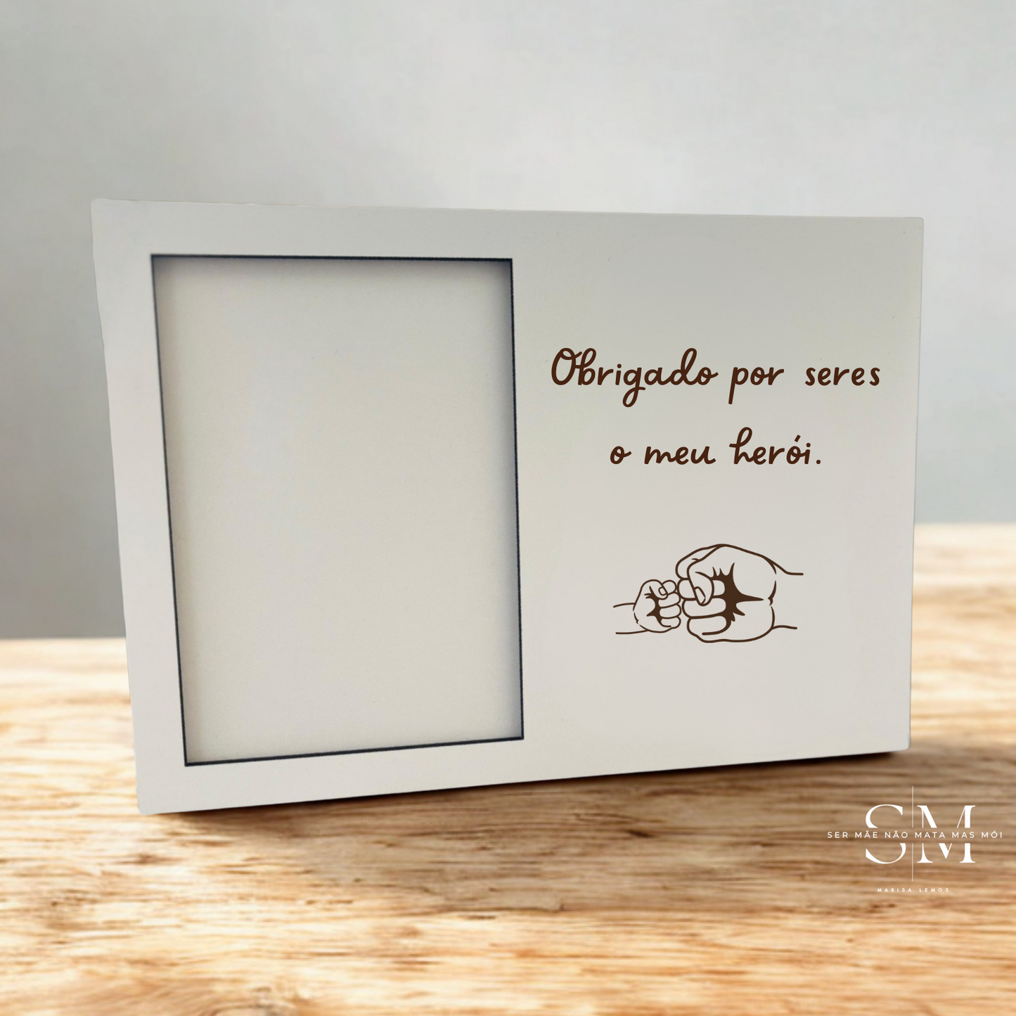 Moldura em madeira personalizável par ao pai