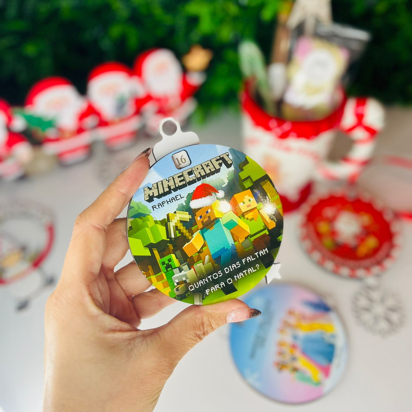 Bola de Natal com Contagem Decrescente  -MINECRAFT