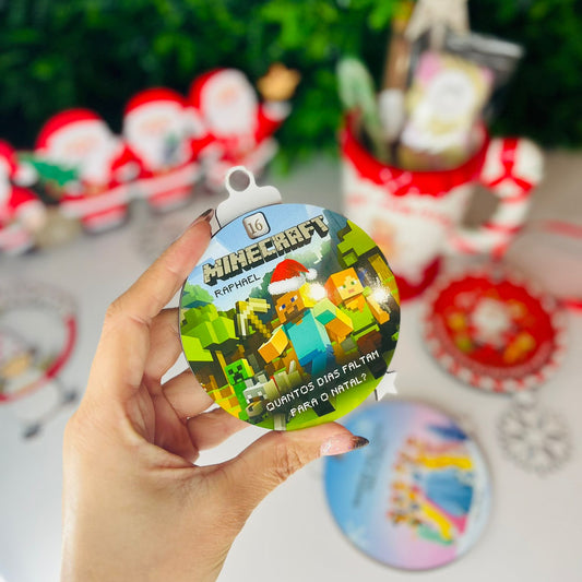 Bola de Natal com Contagem Decrescente  -MINECRAFT