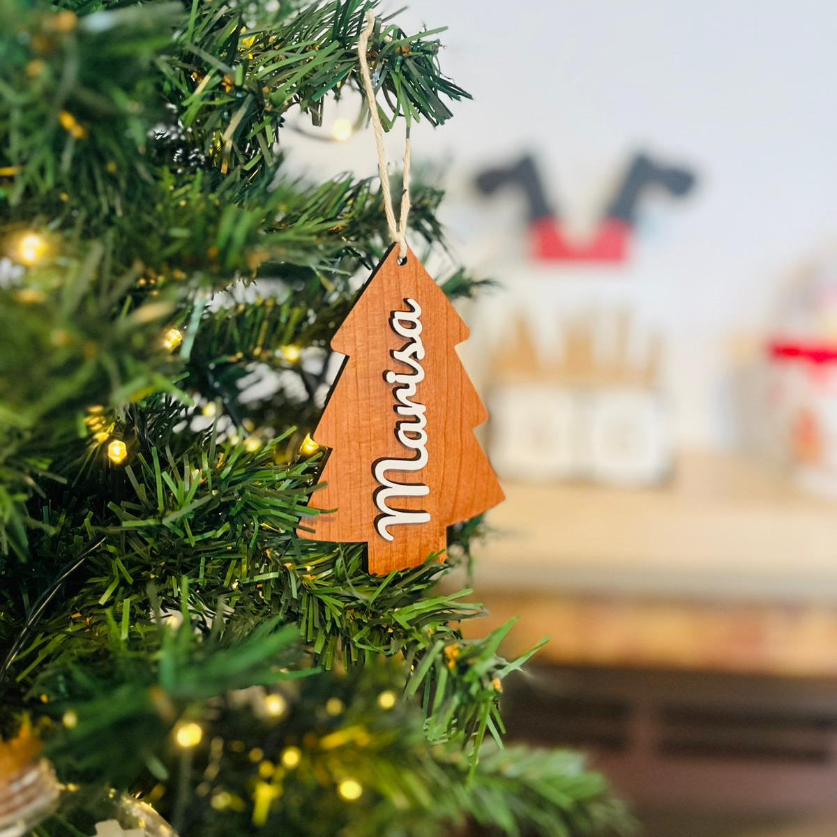 Pendente em forma de arvore de natal personalizado 