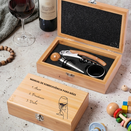 Set de Vinhos – “Manual de Sobrevivência para Mãe” Personalizado