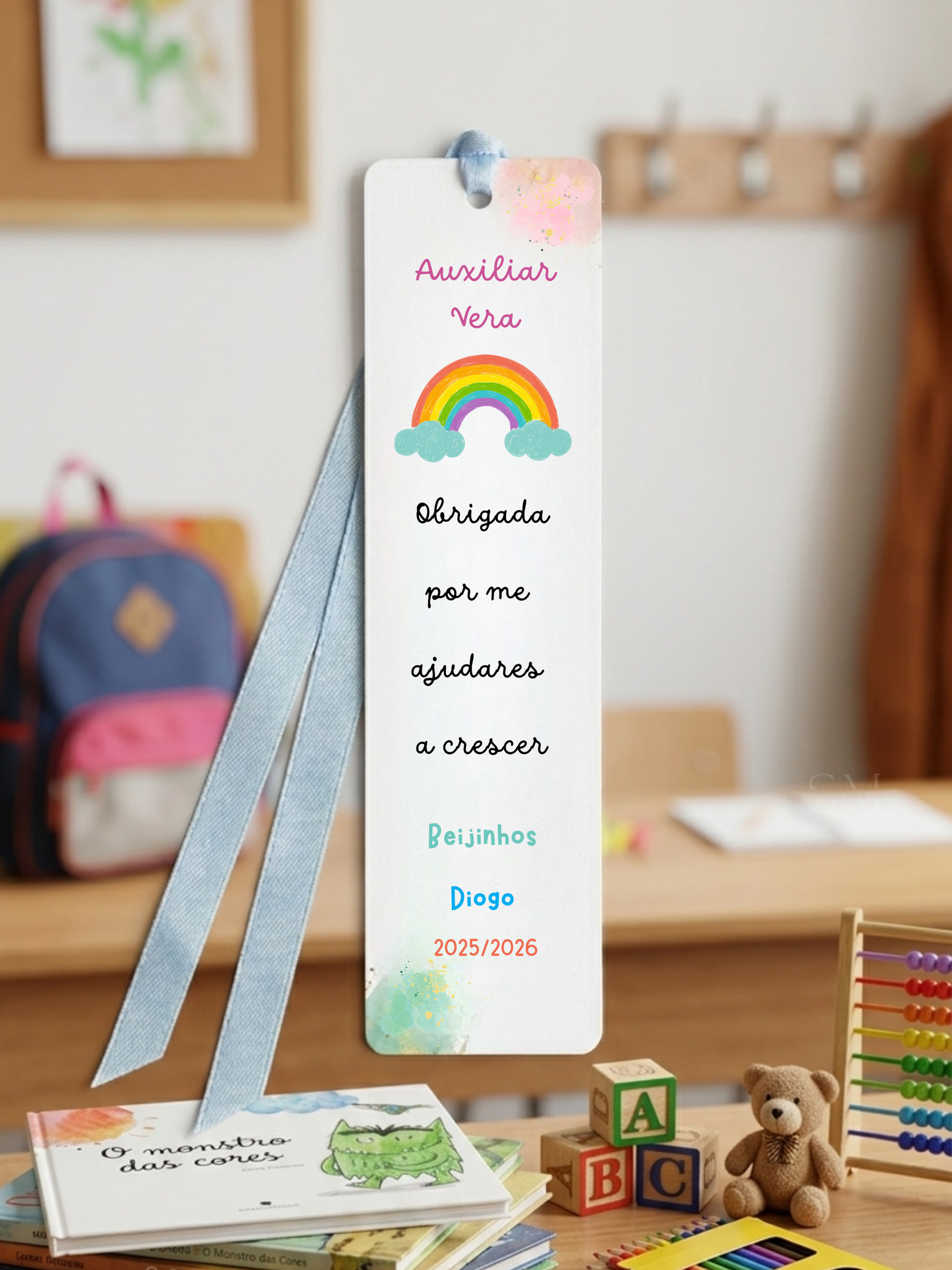 Marcador de Livros Personalizado - Presente para Auxiliar de Educação