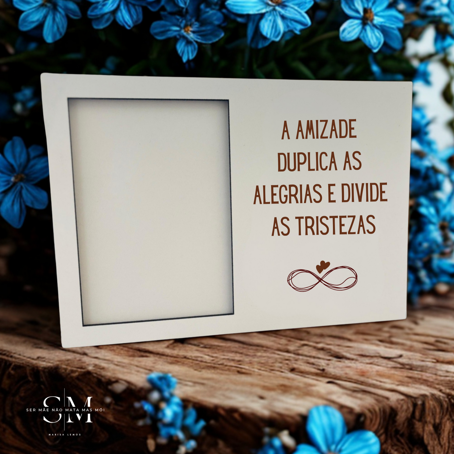 moldura em madeira, para aquelas amizades para a vida