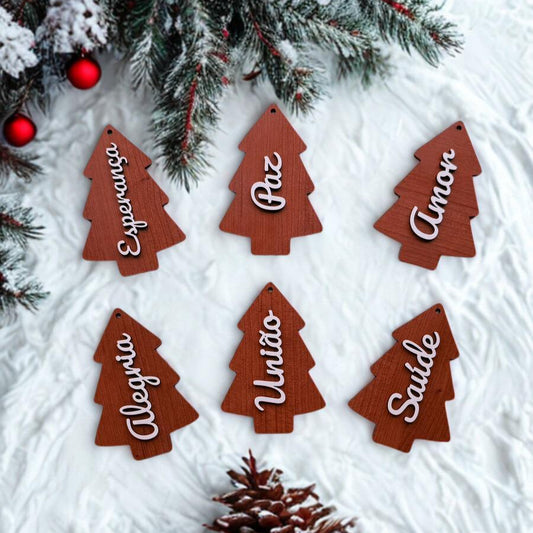 pack de 6 arvores com a importância do natal