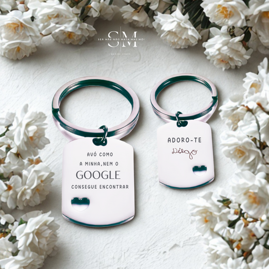 Porta chaves engraçado para oferecer à avó, com assinatura do neto