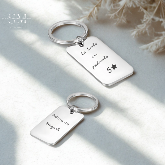 Porta chaves personalizado com assinatura para padrinho